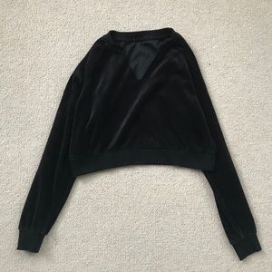 black velvet cropped sweater